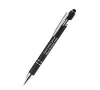 Paquete de 10 lápices capacitivos personalizados de tacto suave, bolígrafo promocional personalizado retráctil para teléfonos y tabletas (negro)