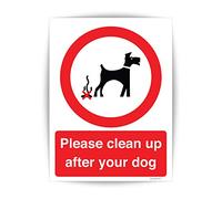 Paquete de 10 letreros autoadhesivos para caca de perro (200 x 150 mm), impermeables, para perros Sara Prints®