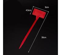 Paquete de 10 marcadores de plástico para plantas con ángulo de giro hacia arriba de 30 grados, diseñados para bandejas de viveros y etiquetado de plantas de jardín (rojo)