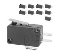Paquete de 10 microinterruptores de límite con palanca de bisagra corta, microinterruptor momentáneo a presión, 16 A, 125/250 V CA, 12 V CC SPDT 3 pines 1NO/1NC, interruptor de límite para microondas