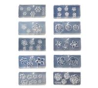 Paquete de 10 moldes profesionales para uñas de flores, pequeños accesorios, moldes decorativos para decoración de manicura de salón