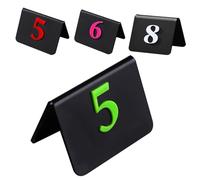 Paquete de 10 números de mesa acrílicos negros del 1 al 100, tarjetas de plástico independientes de doble cara para bodas, eventos, fiestas, diseño digital 3D, decoración elegante de mesa