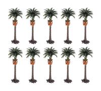 Paquete de 10 palmeras modelo, árbol de coco de plástico de 6 a 15 cm para diorama de la selva tropical, mesa de arena, paisaje de arquitectura, diseños de tren y decoración de fiesta en el jardín