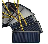 Paquete de 10 paneles solares de 5 V 60 mA 68 x 37 mm con cable de 15 cm para proyectos de cargador de batería para el hogar, jardín, kit de suministros de energía alternativa
