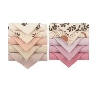 Paquete de 10 paños absorbentes para la cara del bebé, toalla de saliva, babero de lactancia, toalla de baño, pañuelo para eructos de algodón, pañuelo para recién nacido, lavado Unsiex