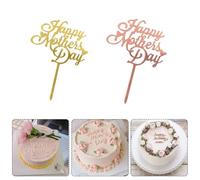 Paquete de 10 pasteles acrílicos para decoración de fiesta del día de la madre, 11 cm de ancho x 14 cm de alto, 1,2 mm de grosor, reutilizable para accesorios de horneado fáciles de limpiar para mesas