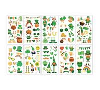 Paquete de 10 pegatinas de cara con símbolo de buena suerte, tréboles elegantes, tatuados temporales para el día de San Patricio, evento, tréboles