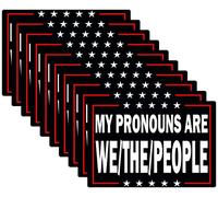 Paquete de 10 pegatinas de My Pronouns are We The People Calcomanías reflectantes para parachoques para computadora portátil para ventana impermeable para coche