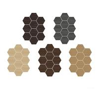 Paquete de 10 pegatinas hexagonales de espuma con diseño realista de grano de madera para decoración del hogar (C)