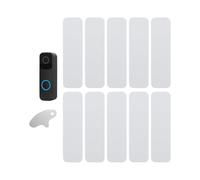 Paquete de 10 pegatinas para timbres de puerta fáciles de instalar para facilitar el montaje en múltiples superficies, incluyendo adhesivo de metal
