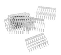 Paquete de 10 peines de metal vintage de 5/10 dientes, accesorios para el cabello de novia, plata china, bronce dorado, clip multiusos para cabello grueso y fino, 5,6 cm, 10 dientes, color plateado