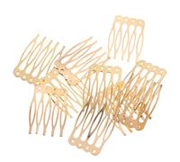 Paquete de 10 peines de metal vintage para el cabello, 5/10 dientes, accesorios para el cabello de novia, plata china, bronce dorado, clip multiusos para cabello grueso y fino, 2,7 cm, 5 dientes,