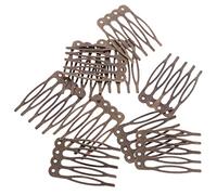 Paquete de 10 peines de metal vintage para el cabello, 5/10 dientes, accesorios para el cabello de novia, plata china, bronce dorado, clip multiusos para cabello grueso y fino, 2,7 cm, 5 dientes,