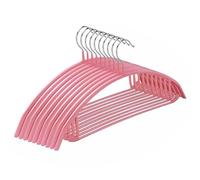 Paquete de 10 perchas antideslizantes para abrigos, chaquetas, suéteres, perchas para camisetas sin hoyuelos ni arrugas, perchas de punto antideslizantes ligeras (rosa)
