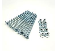 Paquete de 10 pernos de conector de junta M6 x 100 mm y tuercas de tapa de extremo de 12 mm, juego de pernos de conexión de muebles para paquete plano, IKEA, cama de cuna