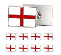 Paquete de 10 pines de solapa de la bandera de Inglaterra, insignias rectangulares esmaltadas con cruz de San Jorge con ribete dorado para el Día Nacional Inglés, celebraciones patrióticas, oficina