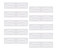 Paquete De 10 Plantillas De Cejas Blancas Ajustables Impermeables Pegatinas Reutilizables Para Aplicación De Maquillaje Simétrico Preciso Plantillas Reutilizables De Cejas