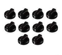 Paquete de 10 pomos de encendido de rotación inversa, perilla de control de plástico de 0 grados con borde para cocinas de gas de mesa (perilla A)