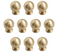 Paquete de 10 pomos de latón para gabinetes de cocina, tiradores decorativos de cobre para cajones y manijas para muebles de baño, armario, armario, pomos redondos sólidos