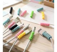 Paquete de 10 protectores de cable, protector de cargador de silicona para | Antiroturas y antienredos. Material suave y flexible. Ajuste universal para la mayoría de cables