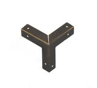 Paquete de 10 protectores de esquina de hierro de bronce antiguo para cajas de joyería, cajas de vino y muebles de madera, bisagras decorativas de gabinete de 46 x 32 x 32 mm con tornillos (bronce)