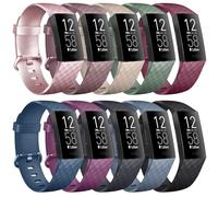[Paquete de 10] Pulseras de silicona suave compatibles con Fitbit Charge 4, correas de repuesto deportivas para Fitbit Charge 4, Fitbit Charge 3, Charge 3 SE, mujeres y hombres (S, paquete de 10 E)