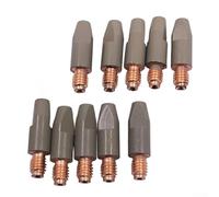 Paquete de 10 puntas de contacto de soldadura MIG para soplete de 24 KD, puntas de boquilla de gas de material de cobre 0 8/0 9/1 0 mm, tamaños recubiertos para reducir chispas y prolongar la vida