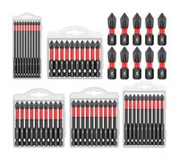 Paquete de 10 puntas de destornillador magnéticas PH2 antideslizantes largas, para uso con taladros eléctricos y herramientas manuales (90 mm)