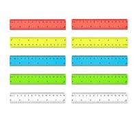 Paquete de 10 reglas flexibles de plástico, centímetros y pulgadas, para aula, escuela, oficina y casa