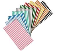 Paquete de 10 retales a rayas de algodón, 50 x 40 cm