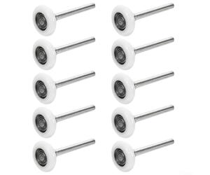 Paquete de 10 rodillos de nailon para puerta de garaje con rodamientos de bolas 6200ZZ, silenciosos para ruedas de repuesto resistentes para puertas comerciales residenciales, vástago galvanizado