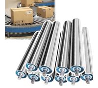 Paquete de 10 rodillos transportadores - Rodillos de acero inoxidable para proyectos de transporte de 25 a 60 mm de diámetro, piezas de repuesto para aplicaciones de alimentación de metal