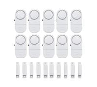 Paquete de 10 sensores de alarma para puerta y ventana, sistema de alerta de entrada magnética con sirena de 120 dB, alarmas de seguridad que funcionan con pilas para el hogar y el negocio, fácil