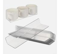 Paquete de 10 separadores transparentes de PVC en forma de L para refrigerador, cocina, organización de supermercados de oficina, 7.87 x 2.36 x 1.18 pulgadas, transparente (20 cm y 6 cm de alto)