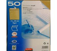Paquete de 10 sobres Kraft marrón B5 176 x 250 85 g/m2 banda de protección