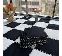 Paquete de 10 tapetes de espuma de 30 x 30 x 1 cm, tapete de espuma de felpa esponjosa, protector de suelo, alfombra de área peluda, azulejos cuadrados, tapete de juego de rompecabezas para sala de