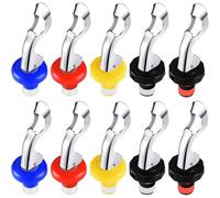 Paquete de 10 tapones de silicona para vino, tapones manuales para botellas de bebidas, reutilizables, herméticos y a prueba de fugas.