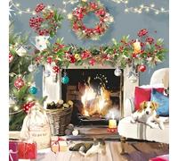 Paquete de 10 tarjetas navideñas benéficas - Marie Curie, BHF, Age UK, NSPCC, Alzheimer’s Society y Samaritans - Escena acogedora de casa con perros y gatos - Fabricado en el Reino Unido - Ecológico