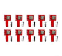 Paquete de 10 tarjetas TF a módulo de placa adaptadora | Interfaz PCB compacta para proyectos de reproductor de MP3 y microcontrolador Arduino | Solución de almacenamiento roja premontada