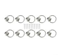 Paquete de 10 tiradores de aleación de zinc antiguos para cajones de armarios de cocina y armarios con tornillos (plateado)