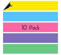 Paquete de 10 tiras magnéticas para oraciones, 5 colores regla Arcoiris Banda de escritura Borrar en seco Tira de aprendizaje de oraciones para escuela, oficina, suministros de aula (43cm x 7.5cm)