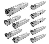 Paquete de 10 transceptores LC multimodo 1000Base-SX, módulo SFP de 1.25G, MMF de 850 nm, rango de 550 m, compatible con Cisco SFP-GE-S, Meraki MA-SFP-1GB-SX, Ubiquiti UF-MM-1G, Mikrotik, TP-Link,