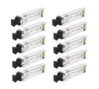 Paquete de 10 transceptores SFP+ 10GBase-LR, módulo dual LC de modo único 10G para Cisco SFP-10G-LR, Meraki MA-SFP-10GB-LR, Ubiquiti UF-SM-10G, Mikrotik, D-Link, Supermicro y más (DDM, 1310 nm, 20 km)