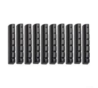 Paquete de 10 tuercas de guitarra blancas pre ranuras para guitarra eléctrica St Style 43 mm longitud 6 mm ancho 8,4 mm altura Puente plástico asiento Luthier suministro piezas (negro)
