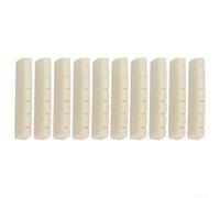 Paquete de 10 tuercas de guitarra blancas pre ranuras para guitarra eléctrica St Style 43 mm longitud 6 mm ancho 8,4 mm altura puente plástico asiento Luthier suministro piezas (blanco)