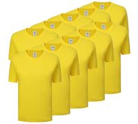Paquete de 10 Unidades - Camiseta de Verano Ligera con Mangas Cortas 100% Algodón - 10-TS135 Amarillo XXL