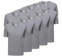 Paquete de 10 Unidades - Camiseta de Verano Ligera con Mangas Cortas 100% Algodón - 10-TS135 Gris XXL