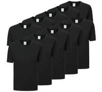 Paquete de 10 Unidades - Camiseta de Verano Ligera con Mangas Cortas 100% Algodón - 10-TS150 Negro XL