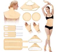 Paquete de 10 unidades de aceite de ricino orgánico reutilizable con correas elásticas ajustables para cuello, hombros, pecho, cintura, rodilla y pies, algodón lavable a máquina, antifugas de aceite