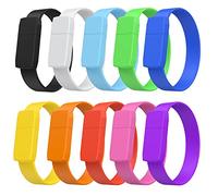 Paquete de 10 unidades flash de 16 GB, pulseras de pulgar a granel, pulsera colorida portátil USB 2.0 para almacenamiento de datos, pulsera impermeable, unidad de bolígrafo, unidad de salto, unidad de